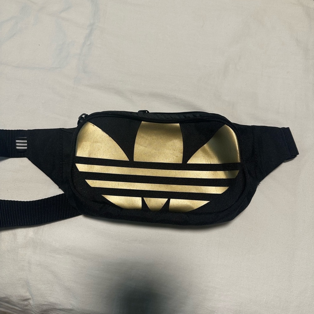 Adidas Black and Gold belt bag